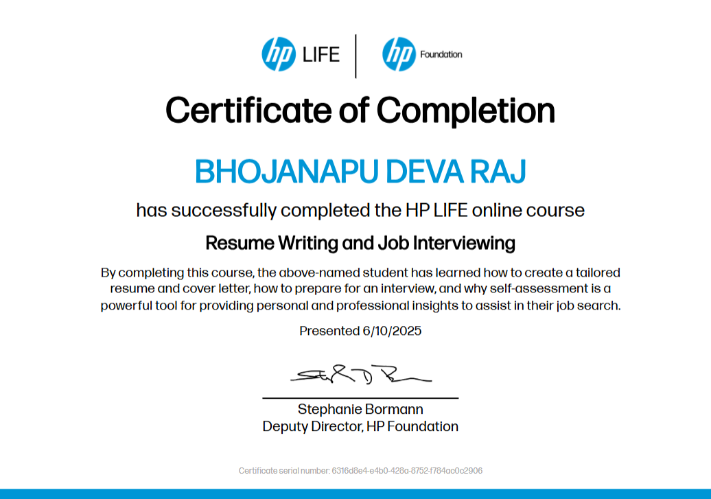 Resume Writing and Job Interviewing Certificate